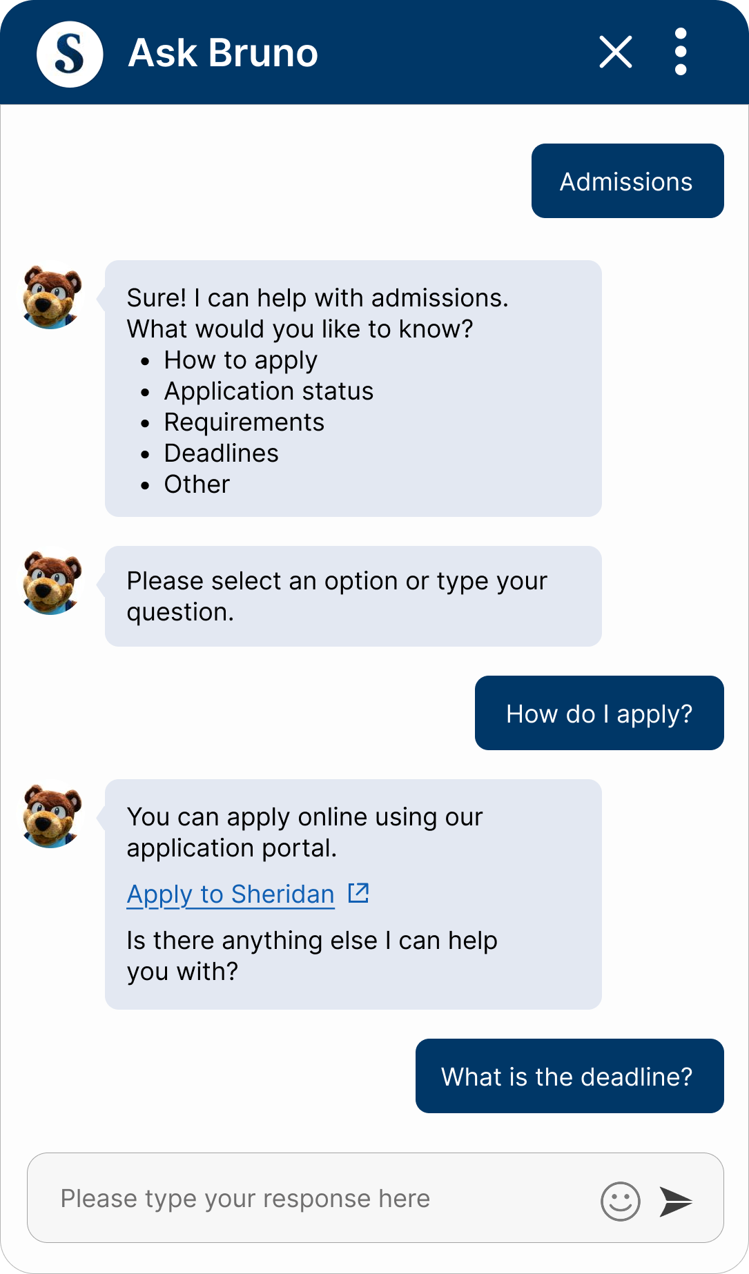 Guided path example in chat
