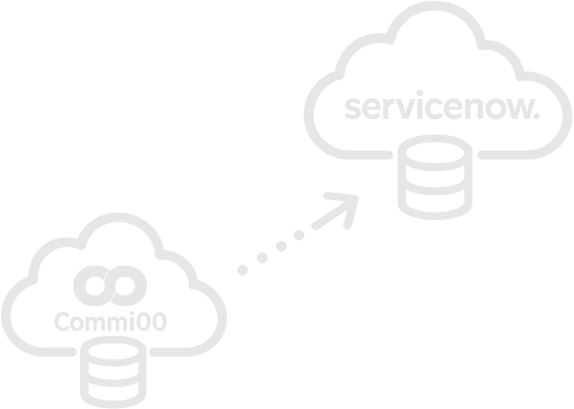 Illustration representing the platform transition from Comm100 to ServiceNow
