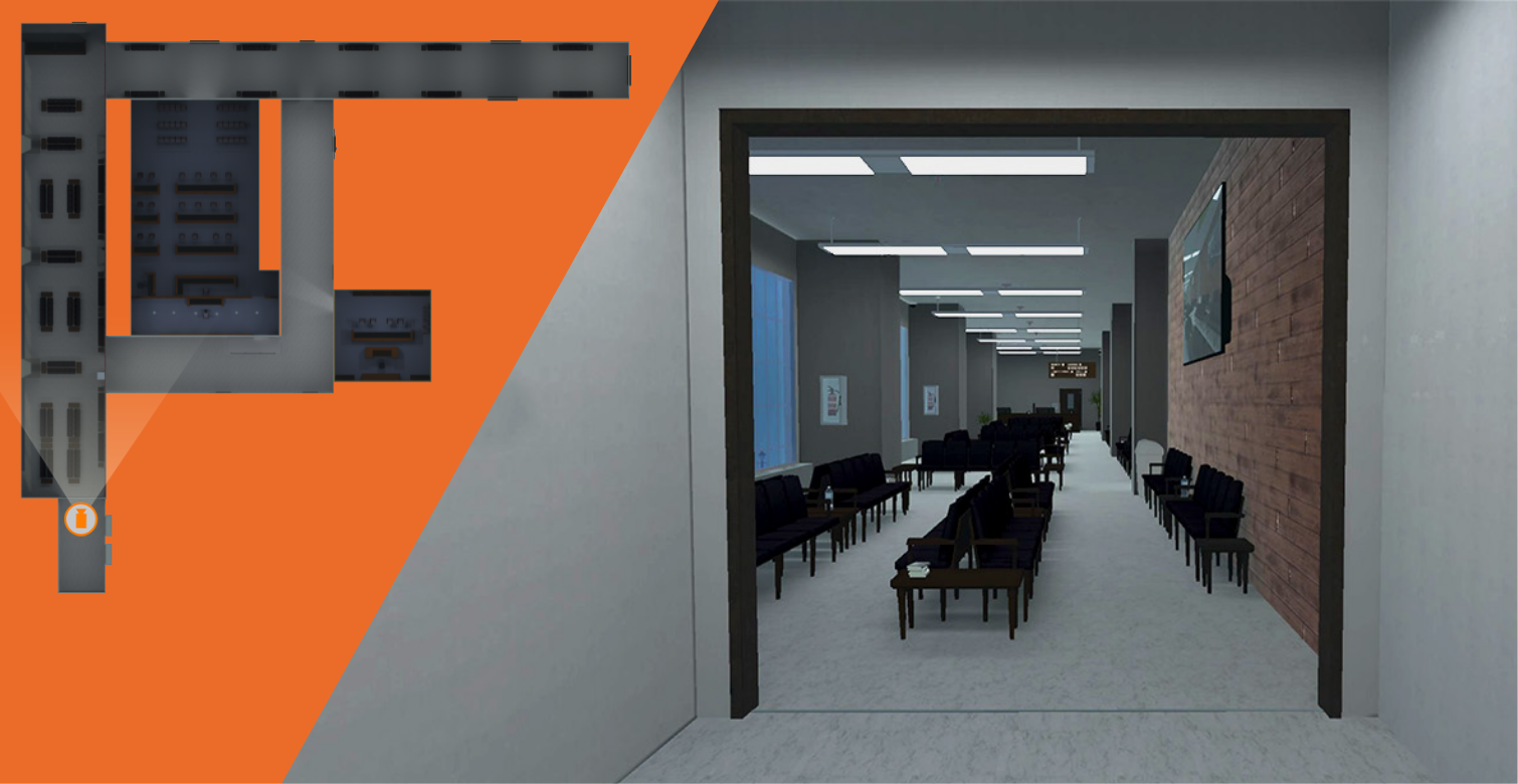 Card sorting which lead to priority and understanding locations on screen. Top left admin rea, top right exit space, left middle side bar, center area main focus, right middle current side activity, bottom left and right are low impact, and center bottom is prime interaction area 